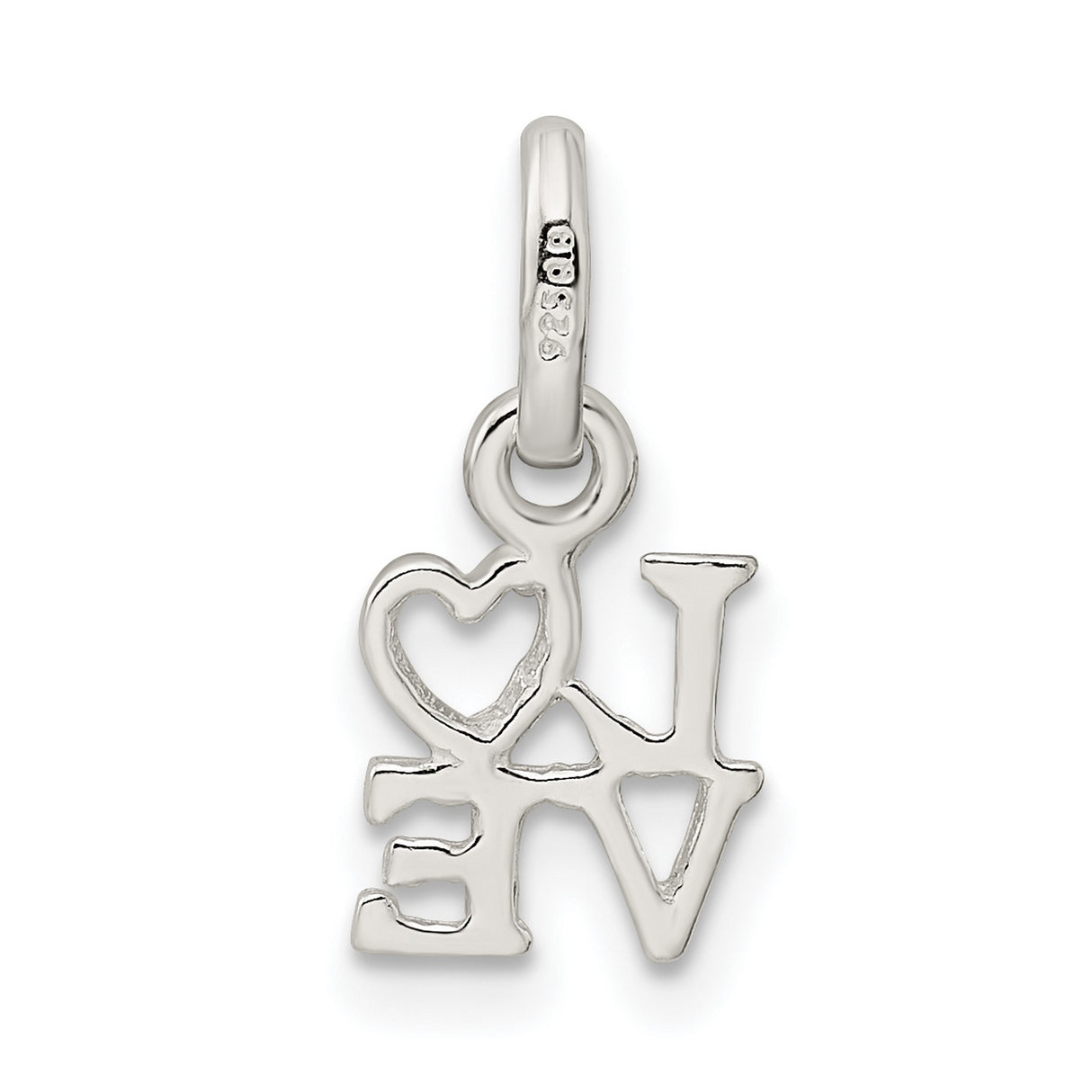 Love Charm Pendant in Real 925 Sterling Silver