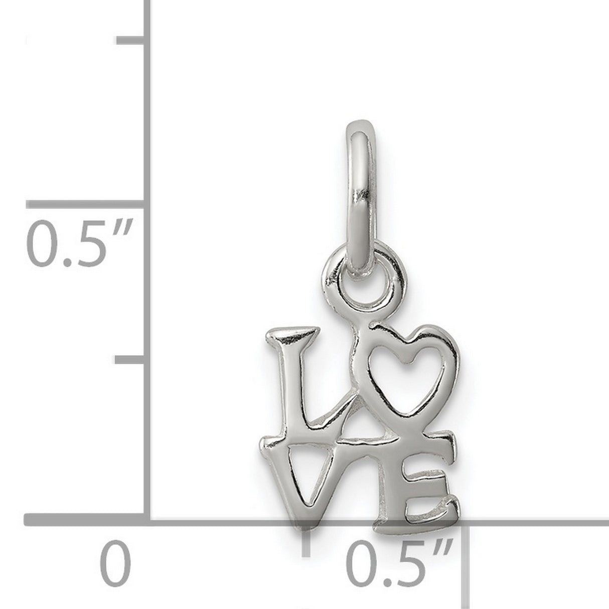 Love Charm Pendant in Real 925 Sterling Silver