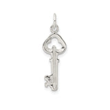 Sterling Silver Key Pendant, Vintage Style Charm with Polished Finish, Symbol of New Beginnings