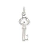 Sterling Silver Key Pendant, Vintage Style Charm with Polished Finish, Symbol of New Beginnings