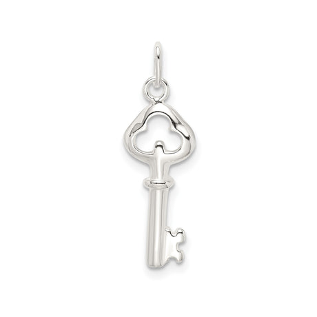 Sterling Silver Key Pendant, Vintage Style Charm with Polished Finish, Symbol of New Beginnings
