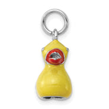 Enamel Duck Charm Pendant in Real 925 Sterling Silver