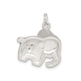 Sterling Silver Elephant Pendant with Cubic Zirconia and Heart Detail