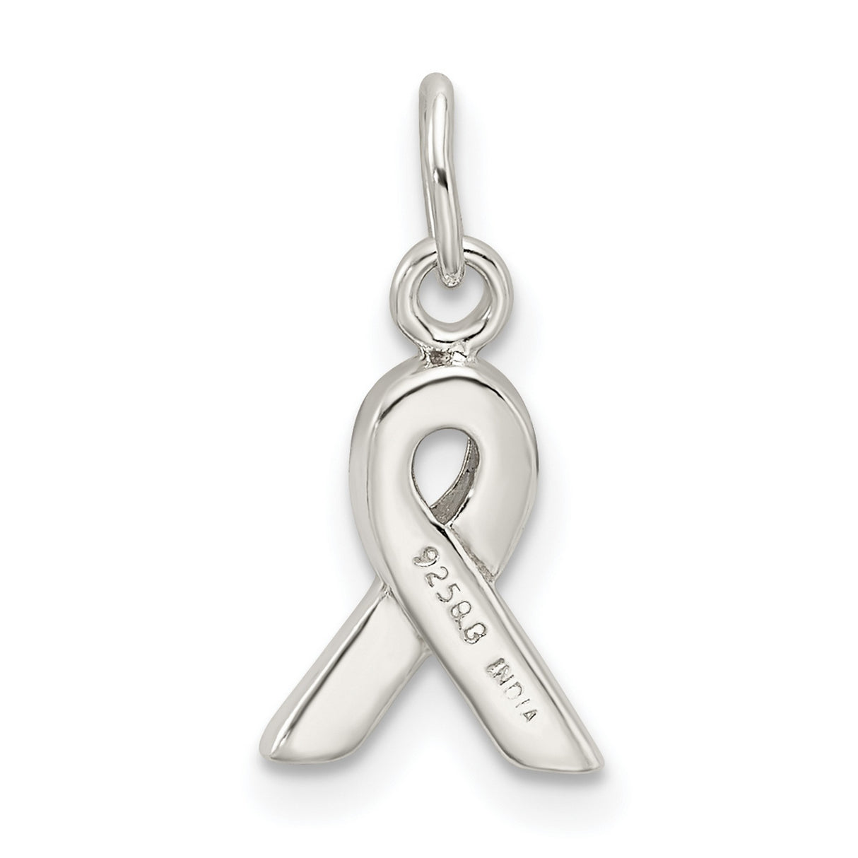 Sterling Silver Awareness Ribbon Pendant, Symbol of Support and Hope