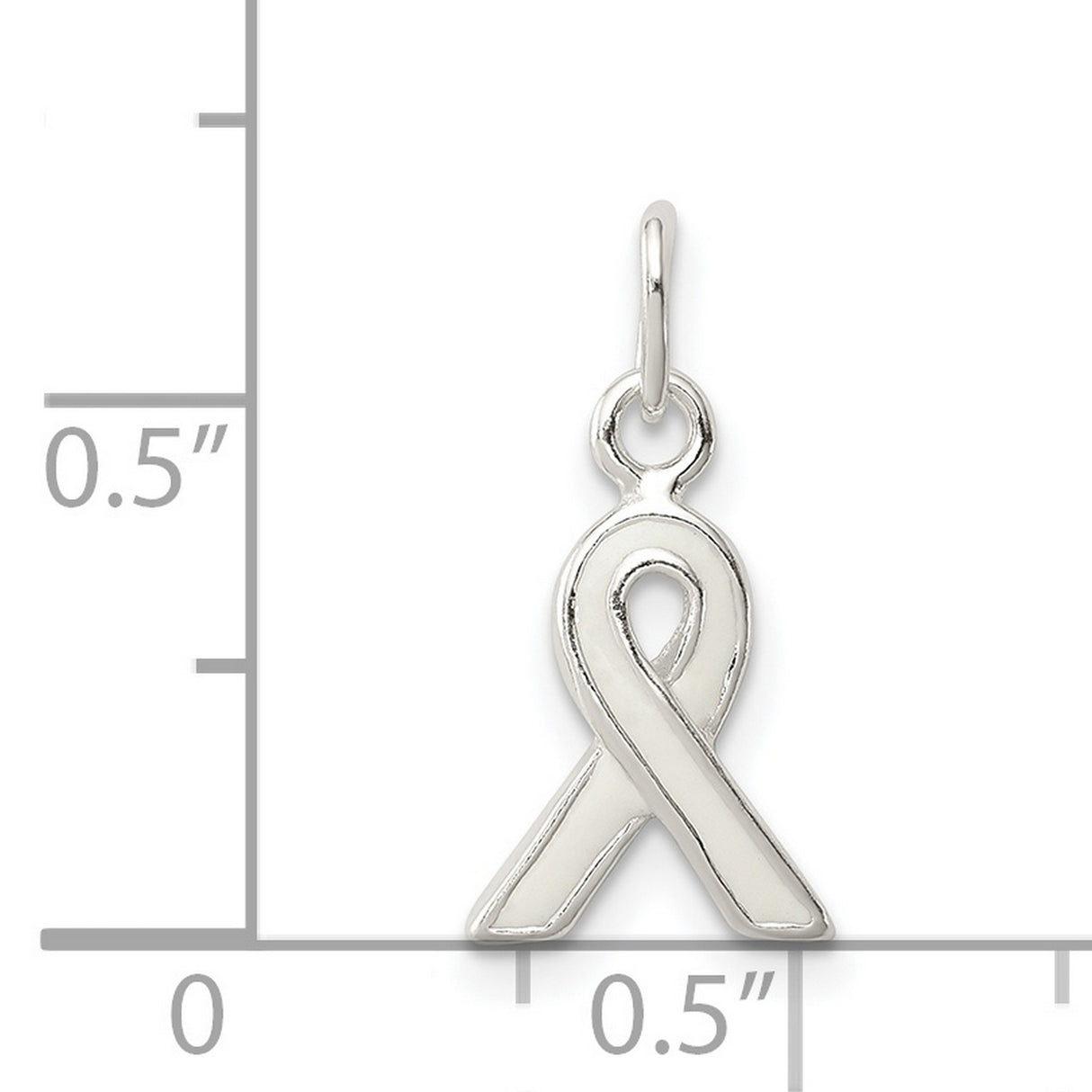 Sterling Silver Awareness Ribbon Pendant, Symbol of Support and Hope