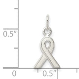 Sterling Silver Awareness Ribbon Pendant, Symbol of Support and Hope