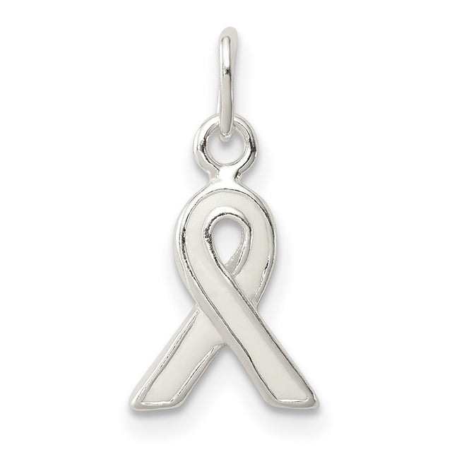 Sterling Silver Awareness Ribbon Pendant, Symbol of Support and Hope