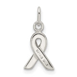 Sterling Silver Awareness Ribbon Pendant with Green Enamel for Mental Health and Organ Donation
