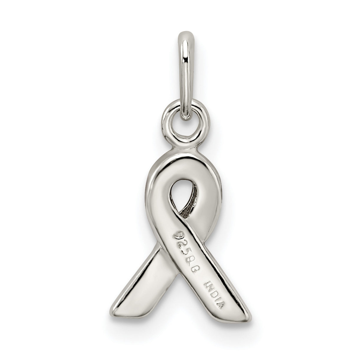 Sterling Silver Pendant with Orange Awareness Ribbon and Enamel Fill for Health Causes