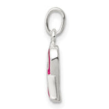 Sterling Silver Pink Ribbon Pendant Charm, Breast Cancer Awareness Jewelry for Women
