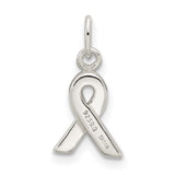 Sterling Silver Awareness Pendant with Purple Enamel Ribbon, Symbolic Jewelry for Women