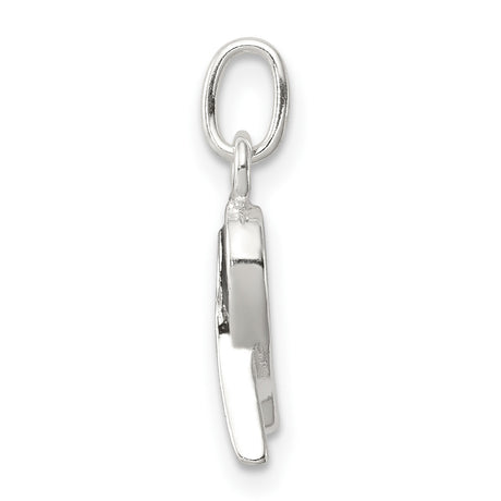 Sterling Silver Awareness Ribbon Pendant with Black Enamel, Memorial and Grief Support Jewelry