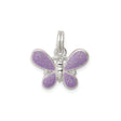 Sterling Silver Butterfly Pendant with Purple Enamel Wings, Nature Theme Jewelry for Women and Girls