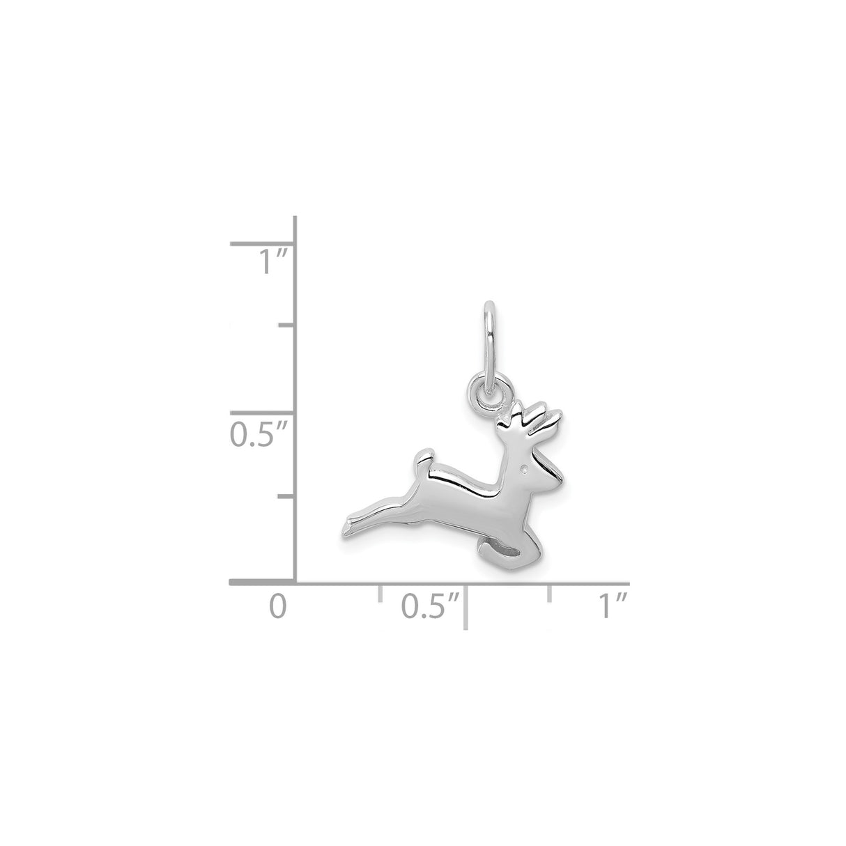 Sterling Silver Leaping Reindeer Pendant, Holiday Christmas Deer Charm Jewelry