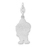 Sterling Silver Santa Claus Charm Pendant with Red and Green Enamel, Christmas Theme