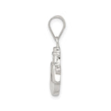 Sterling Silver Snowman Pendant with Red Accented Scarf and Hat, Christmas Holiday Charm