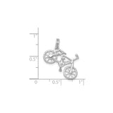 Sterling Silver Bicycle Pendant with Detailed Bike Design, Unisex Cycling Charm