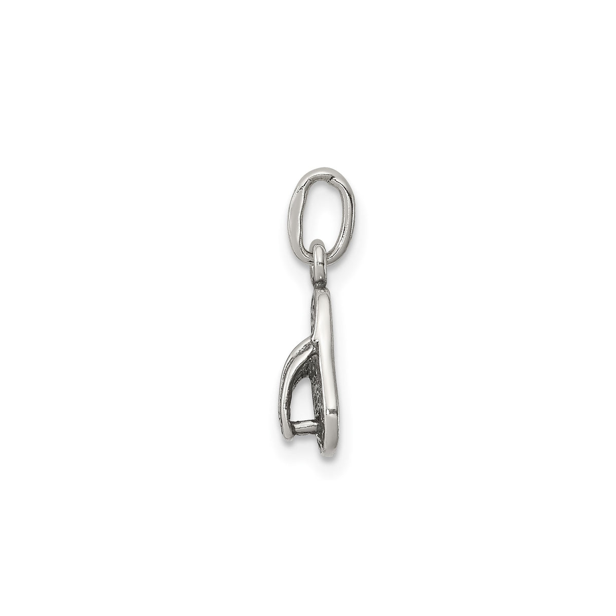 Sterling Silver Flip Flop Charm Pendant, Sandal Design, Beach Vacation Theme for Women