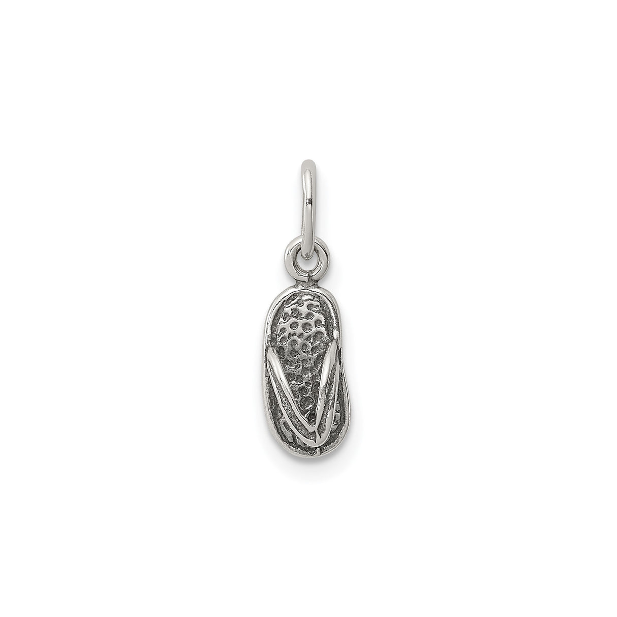 Sterling Silver Flip Flop Charm Pendant, Sandal Design, Beach Vacation Theme for Women