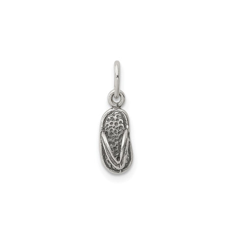 Sterling Silver Flip Flop Charm Pendant, Sandal Design, Beach Vacation Theme for Women