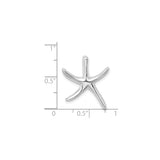 Sterling Silver Starfish Pendant, Polished Ocean-Inspired Nautical Jewelry for Women