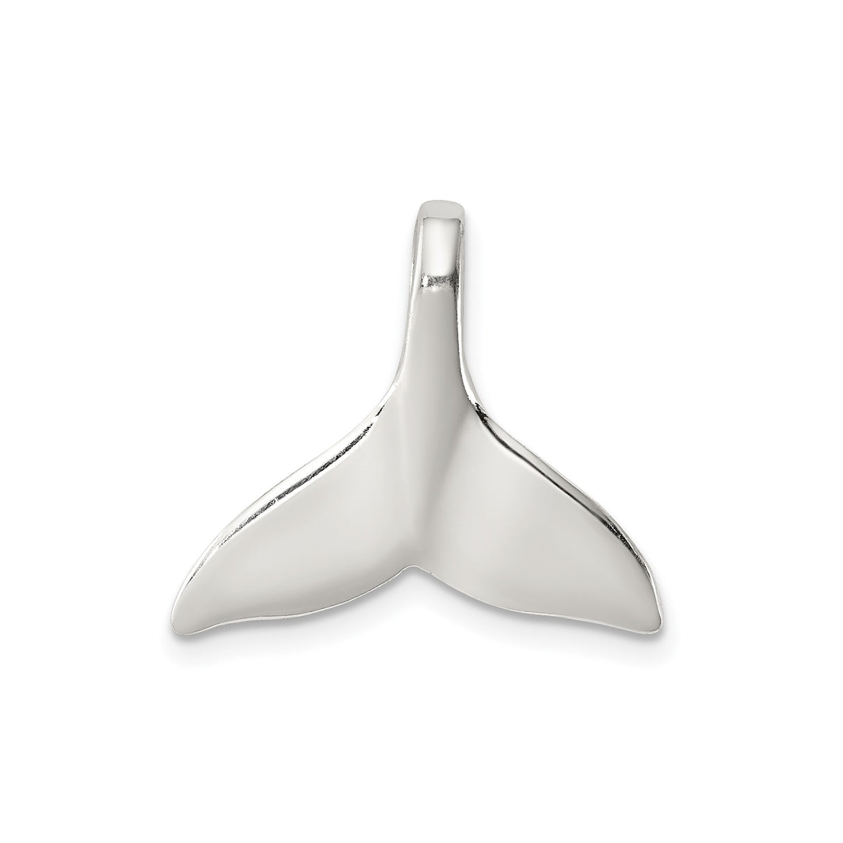 Sterling Silver Whale Tail Pendant, Nautical Sea Life Charm for Women or Unisex