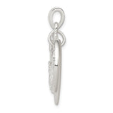 Sterling Silver Dolphin Pendant with Mother Of Pearl, Sun, and Ocean Wave Design