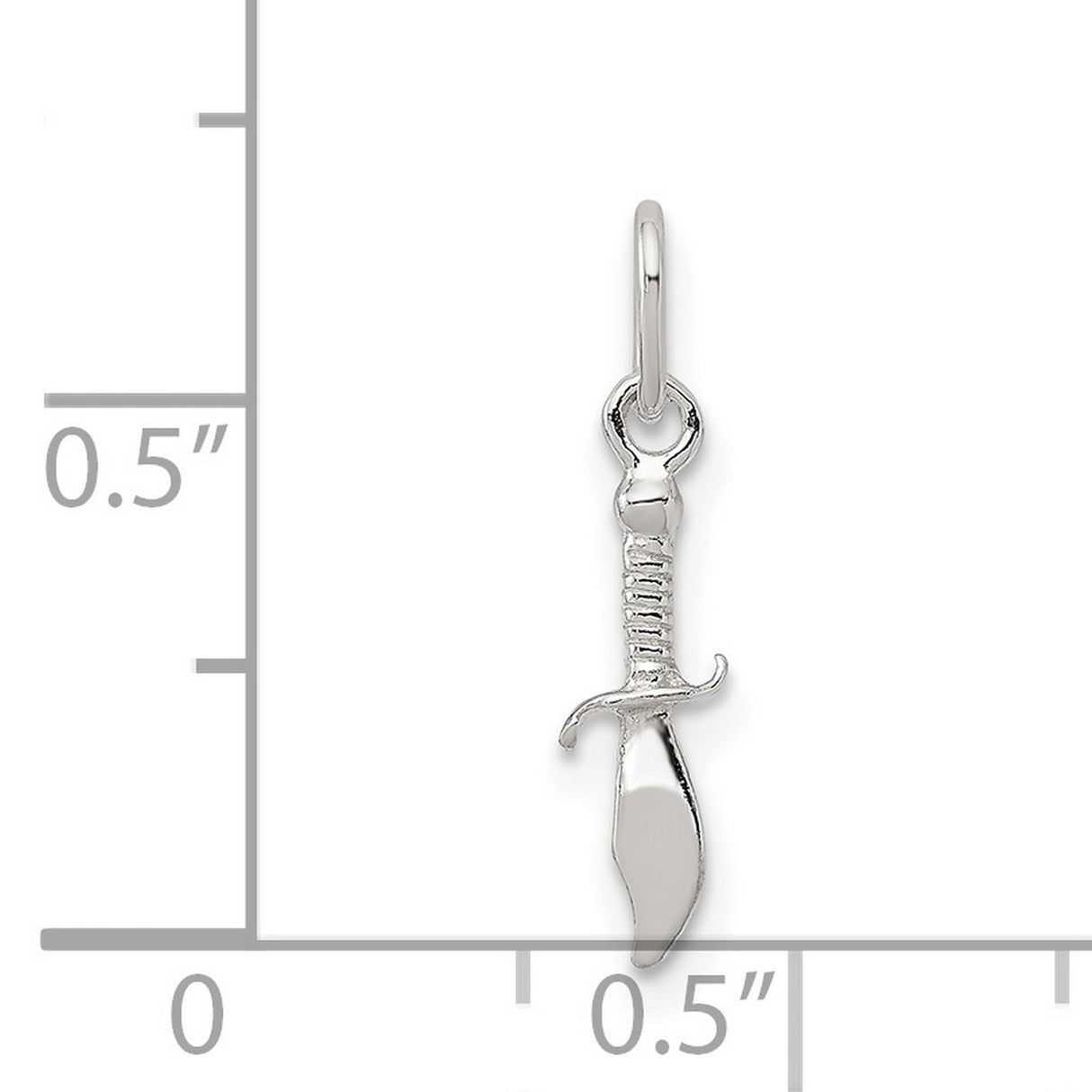 Knife Charm Pendant in Real 925 Sterling Silver