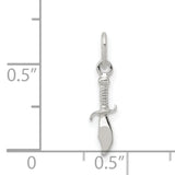 Knife Charm Pendant in Real 925 Sterling Silver
