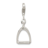 Sterling Silver Stirrup Charm Pendant, Equestrian Horse Motif, Riding Jewelry for Women