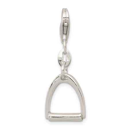 Sterling Silver Stirrup Charm Pendant, Equestrian Horse Motif, Riding Jewelry for Women