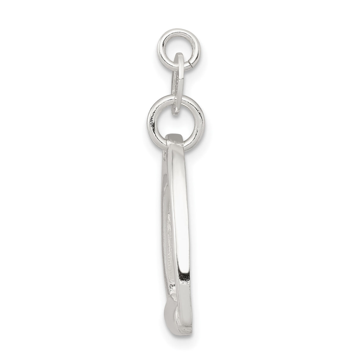 Sterling Silver Stirrup Pendant, Polished Equestrian Charm for Women, Minimalist Horseback Riding Jewelry