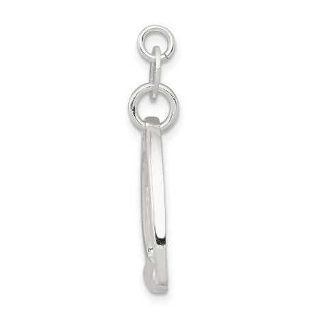 Sterling Silver Stirrup Pendant, Polished Equestrian Charm for Women, Minimalist Horseback Riding Jewelry