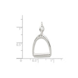 Sterling Silver Stirrup Pendant, Polished Equestrian Charm for Women, Minimalist Horseback Riding Jewelry