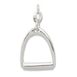 Sterling Silver Stirrup Pendant, Polished Equestrian Charm for Women, Minimalist Horseback Riding Jewelry