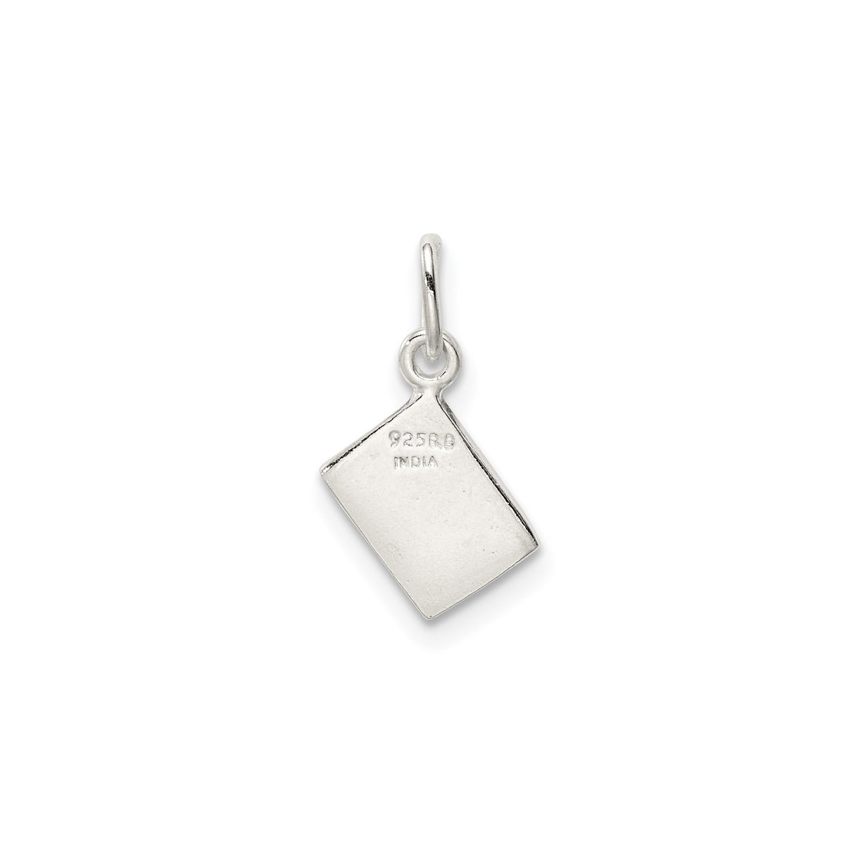 Sterling Silver Ace of Hearts Pendant with Red Enamel Heart, Playing Card Design