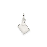 Sterling Silver Ace of Hearts Pendant with Red Enamel Heart, Playing Card Design