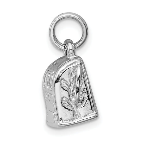 Polished Slot Machine Charm Pendant in Real 925 Sterling Silver