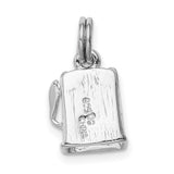 Polished Slot Machine Charm Pendant in Real 925 Sterling Silver