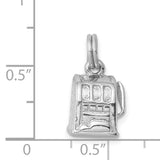 Polished Slot Machine Charm Pendant in Real 925 Sterling Silver