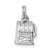 Polished Slot Machine Charm Pendant in Real 925 Sterling Silver