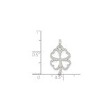 Sterling Silver Clover Pendant with Openwork Four Leaf Design, Irish Celtic Talisman for Luck and Hope