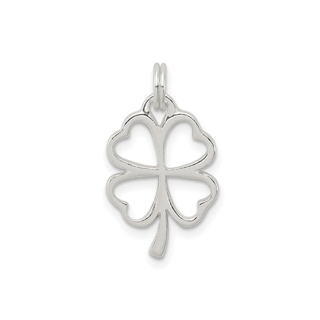 Sterling Silver Clover Pendant with Openwork Four Leaf Design, Irish Celtic Talisman for Luck and Hope