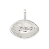 Sterling Silver Football Pendant with Realistic Laces and Textured Design for Men or Unisex