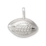 Sterling Silver Football Pendant with Realistic Laces and Textured Design for Men or Unisex
