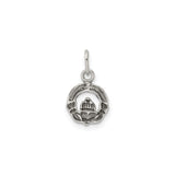 Sterling Silver Claddagh Pendant with Heart and Crown, Traditional Irish Symbol of Love and Loyalty