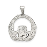 Sterling Silver Claddagh Pendant with Heart, Crown, and Hands, Celtic Irish Symbol