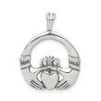 Sterling Silver Claddagh Pendant with Heart, Crown, and Hands, Celtic Irish Symbol