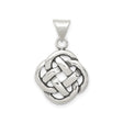 Sterling Silver Celtic Knot Pendant with Interwoven Design Symbolizing Unity and Eternity