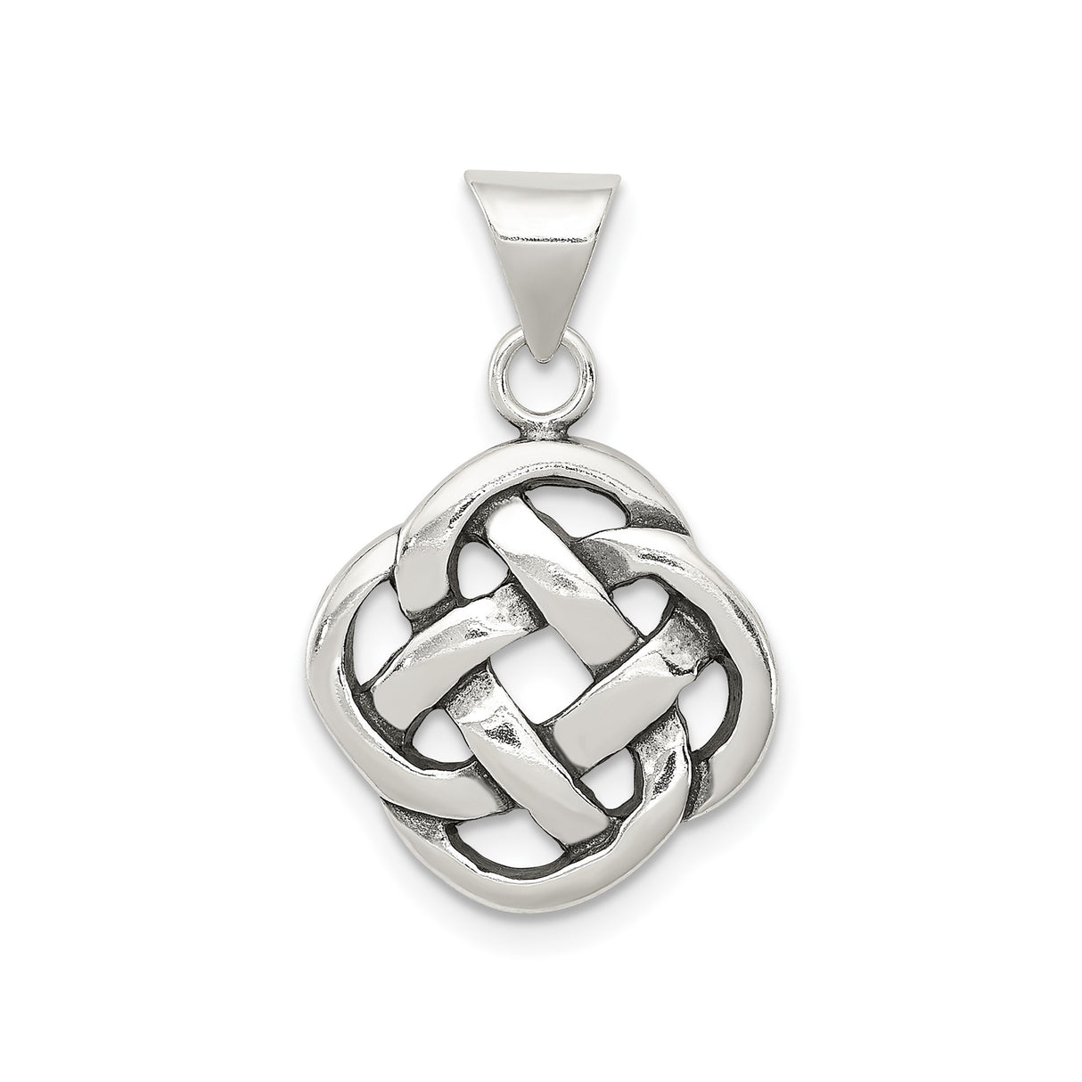 Sterling Silver Celtic Knot Pendant with Interwoven Design Symbolizing Unity and Eternity